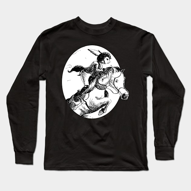 A show jumping rabbit -  fantasy inspired art and designs Long Sleeve T-Shirt by STearleArt